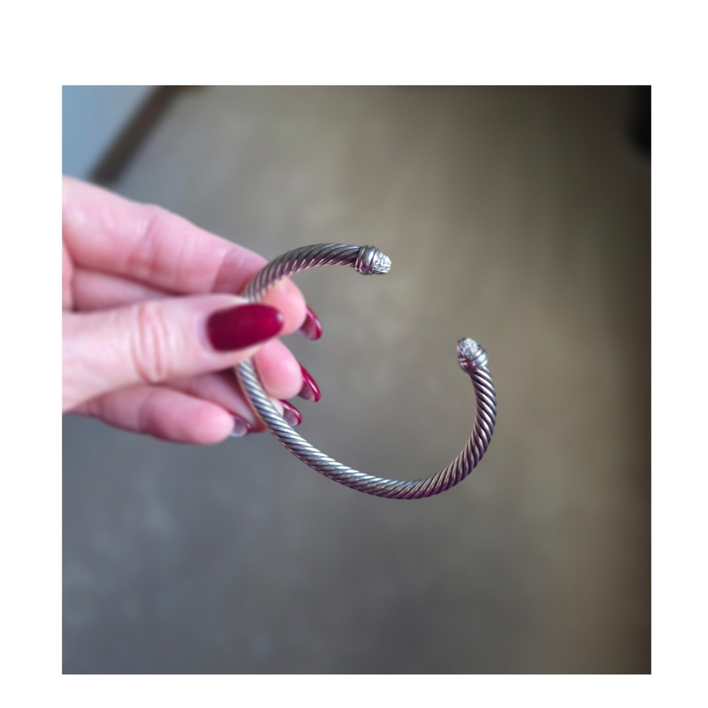 David Yurman Classic Cable Bracelet With Pavé Diamond Domes, 5mm - Picture 5 of 8